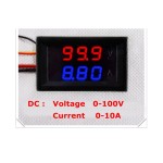 Voltmetru si Ampermetru digital 100 V 10 A rosu - albastru - shunt (sunt) inclus